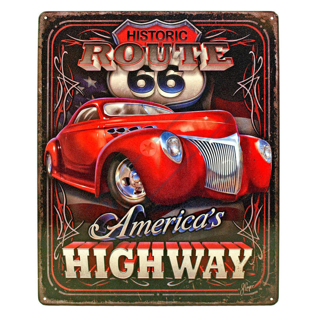 Route 66 Americas Highway Tin Sign