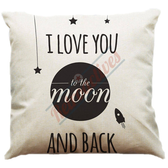 To the Moon and Back - Typography - Decorative Throw Pillow