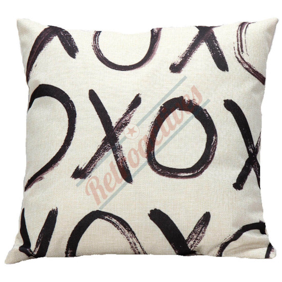 Hugs and Kisses - XOXOXO - Typography - Decorative Throw Pillow