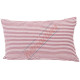 Vintage Ticking Stripe - Red and White - Double Sided - Rectangular - Decorative Throw Pillow