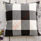 Buffalo Check Plaid - Gingham Plaid - Black and Ivory - Double-Sided - Decorative Throw Pillow