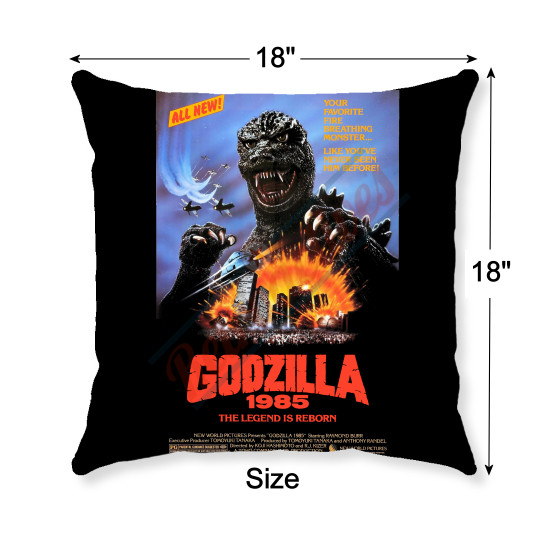 1985 Return of Godzilla - Godzilla Movie Poster - Decorative Throw Pillow Cover