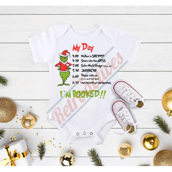 The Grinch My Day  Infant and Toddler Bodysuit - Cotton Onesie - Short Sleeve - Many Sizes