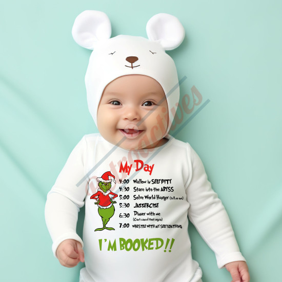 The Grinch My Day  Infant and Toddler Bodysuit - Cotton Onesie - Long Sleeve - Many Sizes