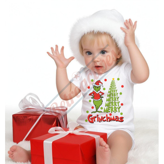 Merry Grinchmas Infant and Toddler Bodysuit - Cotton - Short Sleeve - Many Sizes