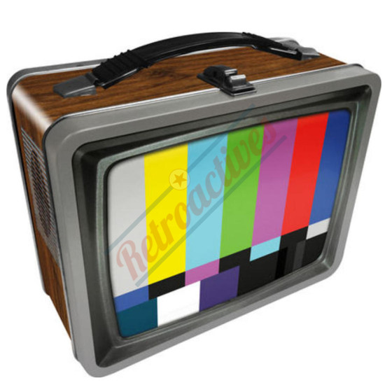 Retro TV Lunch Box Tin Tote