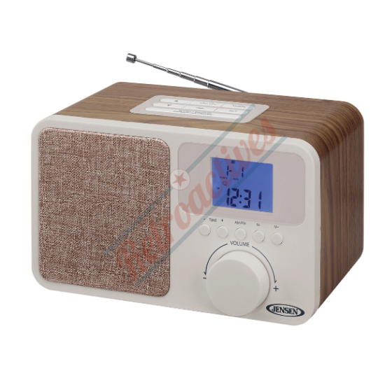 Jensen Retro Style Digital Dual Alarm Clock Radio