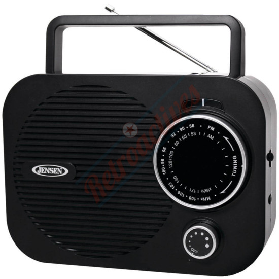 Retro Jensen Portable AM/FM Radio-Black