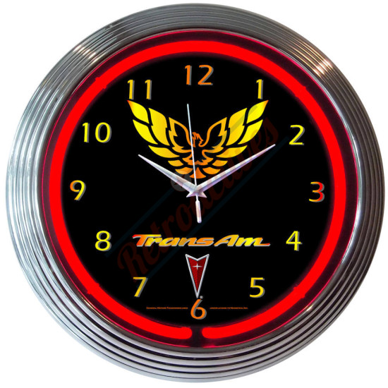 Pontiac Trans Am Red Neon Clock