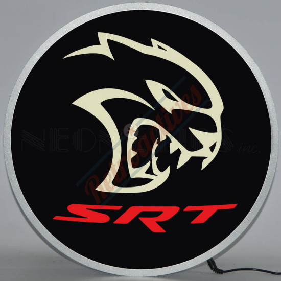 Dodge Hellcat SRT 15 Inch Round Backlit LED Sign