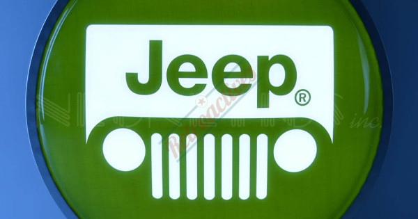 Jeep Logo 15 Inch Round Backlit LED Sign