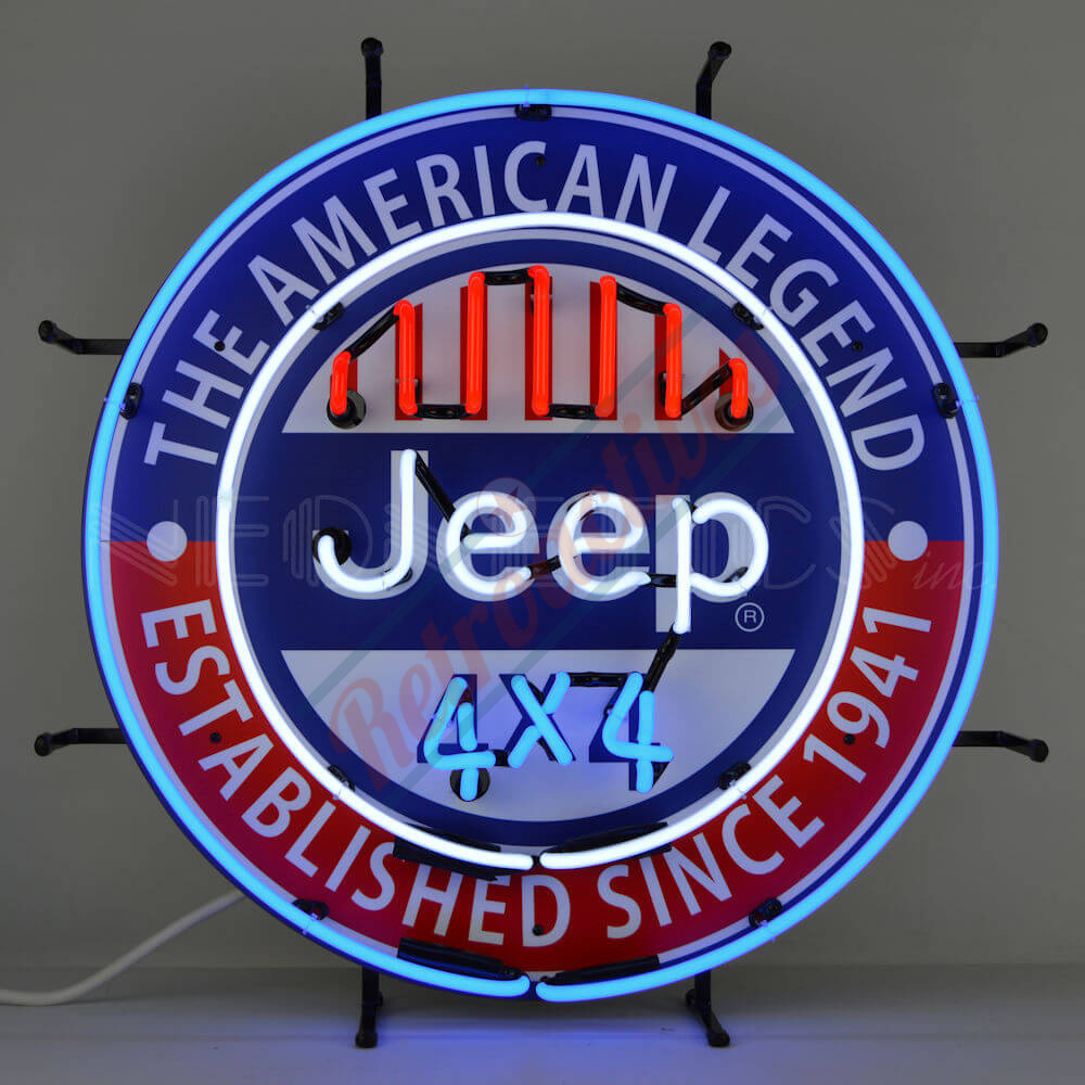 Jeep 4x4 The American Legend Standard Neon Sign With Backing