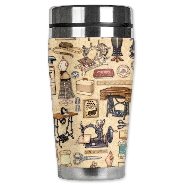 Mugzie Sewing Supplies Travel Mug 16 Ounce Retroactives Com